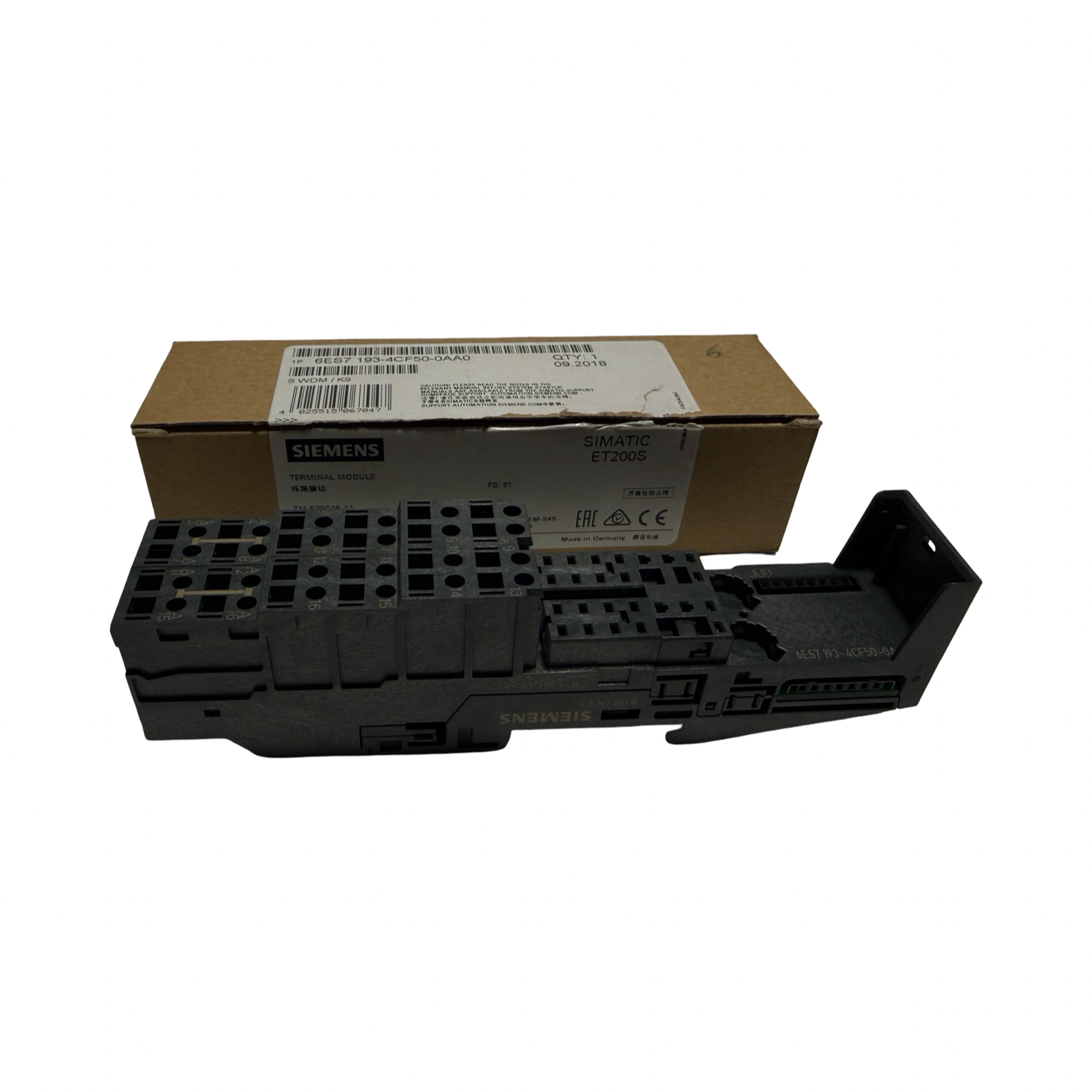 Siemens 6ES7 193-4CF50-0AA0 SIMATIC ET200S Terminal Module TM-E30C46-A1 New