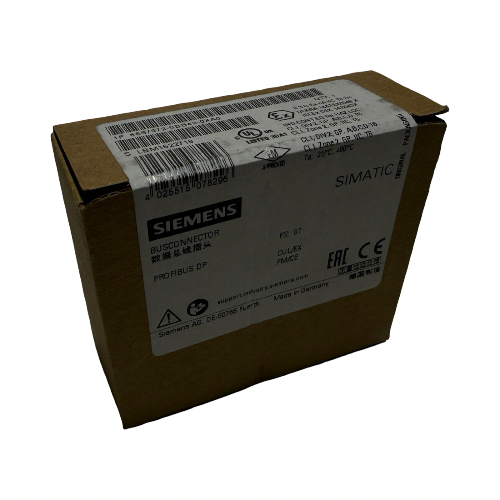 Siemens 6ES7972-0BB42-0XA0 SIMATIC PROFIBUS DP Bus Connector New Sealed